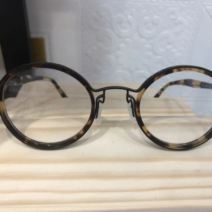Top Quality Retro Round Glasses Frame Japanese Handmade Titanium Ultralight Men Eyeglasses Women Eyewear Acetate Korean Fashion