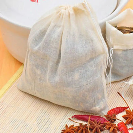 Cotton Muslin Drawstring Strainer Tea Spice Separate Filter Bag With String Empty Cotton Filter Bag Cotton Yarn Bag  25/10PC