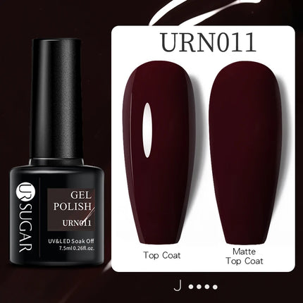 UR SUGAR 7.5ml Dark Wine Red Nail Gel Polish Autumn Gel Paint Nail Art Semi Permanent Nail Art Manicure Soak Off LED UV Nail Gel
