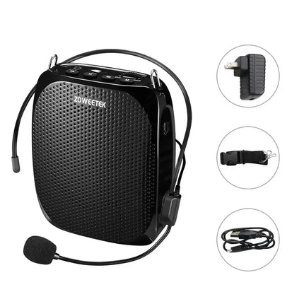 Zoweetek Portable Rechargeable Mini Voice Amplifier Speaker with Wired Microphone for Teachers Supports MP3 Format Audio Z258