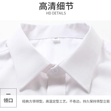 Super Quality Pilot Shirt Mens White Airline Pilot Uniforms Hair Stylist Fashion Slim Fit Workwear Big Size Male Clothing