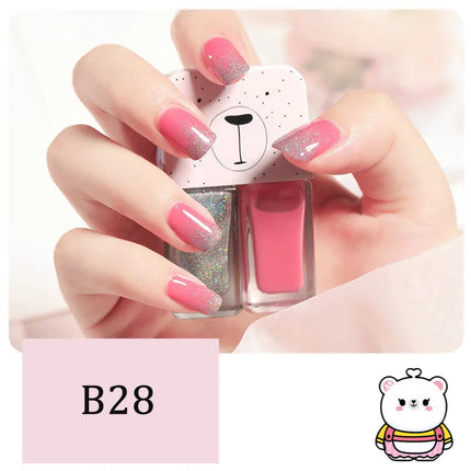 New 2 In 1 Candy Color Nail Polish Manicure Water-based Bright Scrub No Bake No Peeling Quick Dry Waterproof Lasting Nail Polish