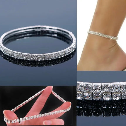 New Punk Sexy Shiny Rhinestone Anklets for Women Ethnic Ankle Chain Foot Jewelry Anklets Turkish Barefoot Party #243963