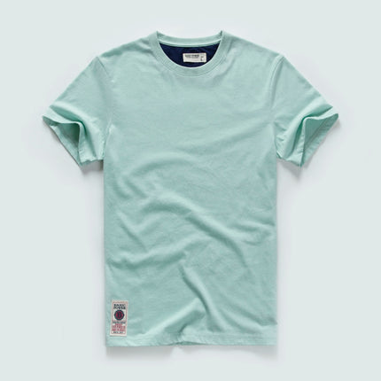 Men's Cotton Solid Color T-Shirt Men Casual O-Neck Basic T-Shirt Male High Quality Classic Tops