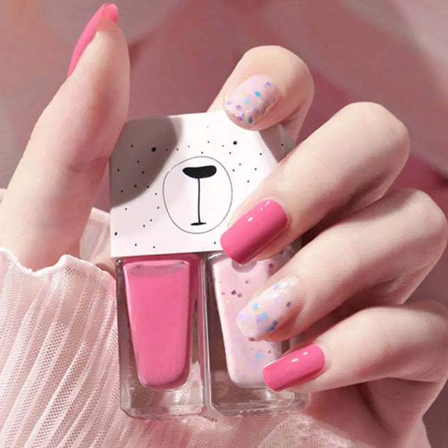 Manicure Water-based Bright Scrub Can Tear Gemini Nail Polish Two Bottles Set Twin Nail Polish Combination Glitter Nal Art Tools