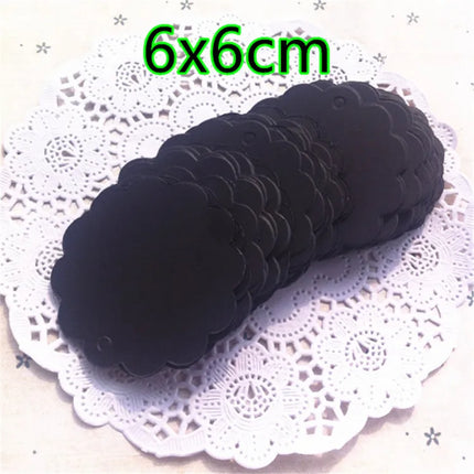 500PCS 350gsm Black Paper Tag DIY Blank Cardboard Handmade Party Birthday Wedding Christmas Gifts Flowers Box Bottles Label Tags