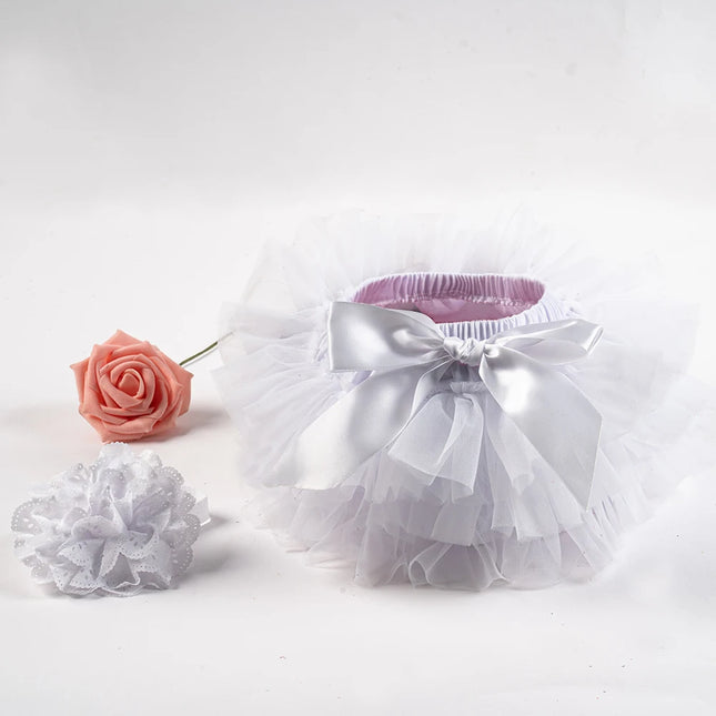 Baby girl tutu skirt 2pcs tulle lace bloomers diaper cover Newborn infant outfits Mauve headband flower set Baby mesh bloomer