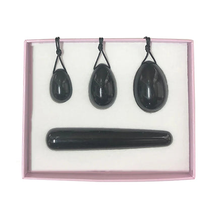 Obsidian Yoni Egg Massage Ball Set Natural Stone Jade Eggs Women Vaginal Kegel Massager Vaginal Muscle Tighten yoni massage wand