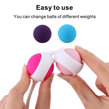 Silicone Vaginal Ball Kegel Exerciser Pelvic Floor Muscle Trainer Venus Ball  Exerciser Pelvic Floor Built-in Metal Ball Sex Toy