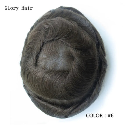 0.12-0.14mm Injected Thin Skin 130%Density Man Hair Prosthesis Human Hair Male Toupee Wig Adult Capillary Prosthesis Hair System