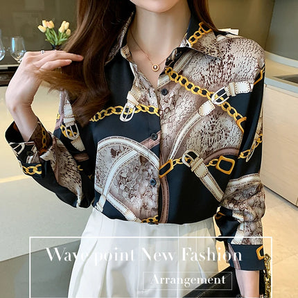 Fashion Printing Ladies Shirts Women's Blouses Spring Autumn Long Sleeve Shirts Tops Blusas Mujer