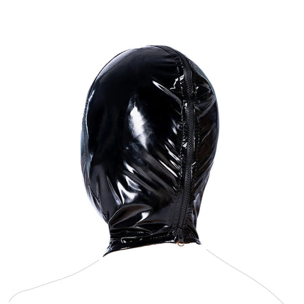 PU Leather Open Mouth Hood Mask,With Full Silicone O Ring Gag Strap,Fetish Slave Bondage Gimp,BDSM Sex Toy For Couple Adult Game
