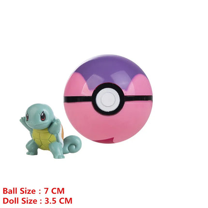 Pokemon Pokeball With Cartoon Movie Anime Figure Pikachu Charmander Eevee Squirtle Vulpix Quality Pet Action Model Toys Gifts