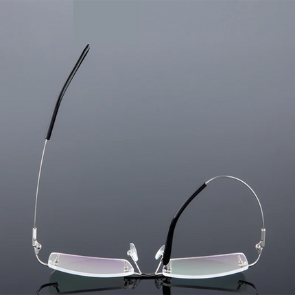 Anti Blue Light Titanium Alloy Framless Square Myopia Glasses Women Men Rimless Prescription Eyeglasses 0 -0.5 -0.75 To -6.0
