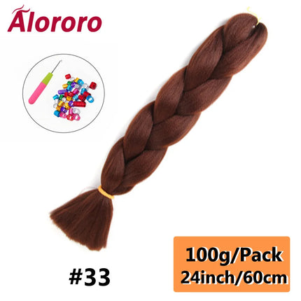 24 Inch Jumbo Braids for Hair Extensions Purple Synthetic Braiding Hair Accessories 100G/Pack Women DIY Hair for Crochet Braid