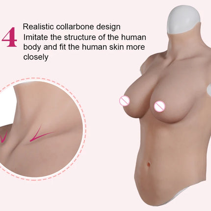 Dokier Realistic Bloodshoot Realistic Silicone Breast Forms Fake Crossdressing Transgender Sissy Drag Queen Cosplay  Breastplate