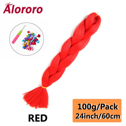 24 Inch Jumbo Braids for Hair Extensions Purple Synthetic Braiding Hair Accessories 100G/Pack Women DIY Hair for Crochet Braid