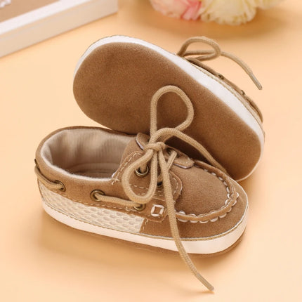 Tie one's shoes Baptism Newborn Baby Prewalker Girls Boys Casual Shoes Leather Non-Slip Soft-Sole Infant Toddler First Walkers