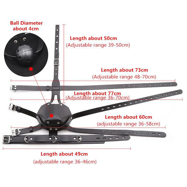 SM Leather Hood Mask BDSM Bondage Harness Gag Muzzle Mask With Ball Mouth Gag Fetish Erotic Slave Restraint Sex Toys For Couples