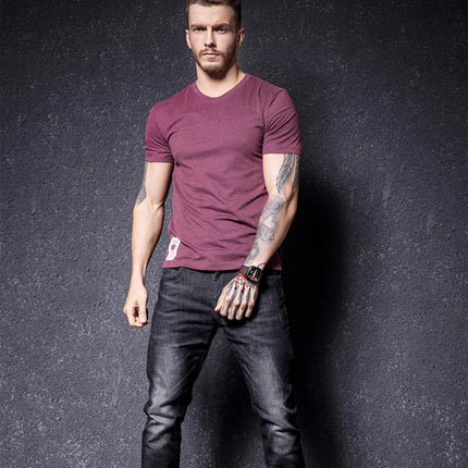 Men's Cotton Solid Color T-Shirt Men Casual O-Neck Basic T-Shirt Male High Quality Classic Tops