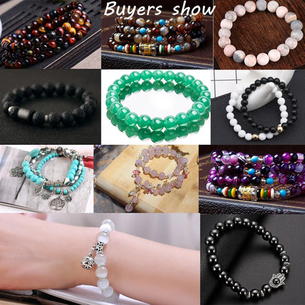 Natural Stone Beads Round Morganites Tourmalines Aquamarines Jades Quartzs Crystals Spacer For Jewelry Making DIY Bracelet