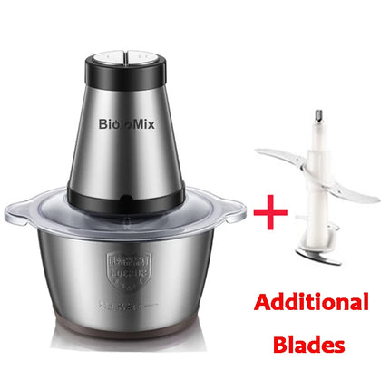BioloMix 2 Speed 500W Meat Grinder Stainless Steel 2L Capacity Food Mincer Processor Slicer for US Market 110V