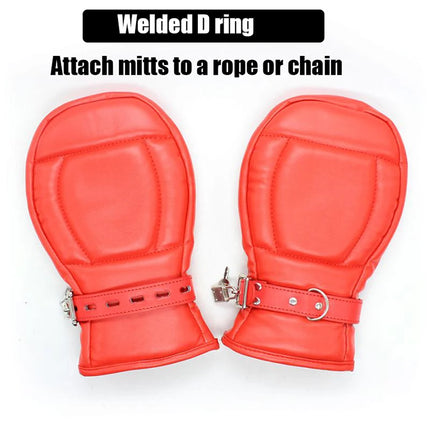 Bondage Mittens BDSM ,Leather Gloves Dog Paw Padded Fist Mitts,Handcuffs For Sex, Puppy Play Toys for Adults
