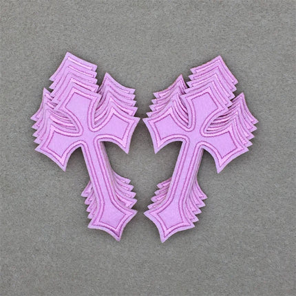 10pcs Lot Cross Patches on Clothes Diy Embroidered Appliques Iron on Patches for Clothing Jeans Stickers Badges (7.0x10.3CM)
