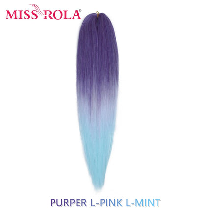 Miss Rola Synthetic 26 Inches 75g Kanekalon Hair Wholesale Bulk Braid Hair Extension Pre Stretched Pink Blonde Twist Jumbo Braid