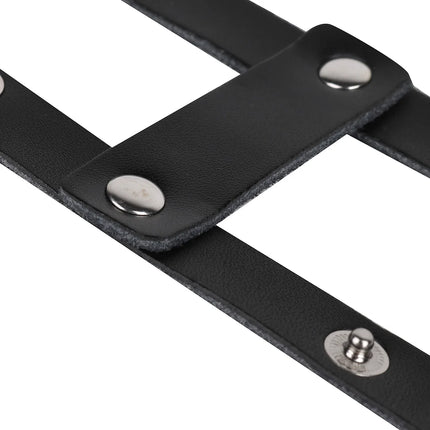Harness Men Adjustable Genuine Leather Two-ring Penis Testicle Cage Cock Ring Erection Enhancing Exotic Harness Belt Rings
