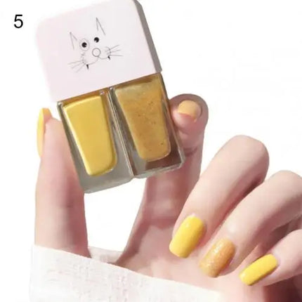 Manicure Water-based Bright Scrub Can Tear Gemini Nail Polish Two Bottles Set Twin Nail Polish Combination Glitter Nal Art Tools