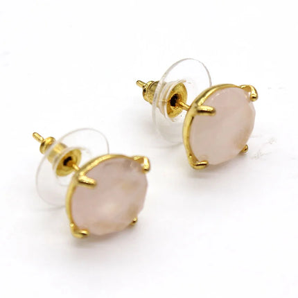 Crystal Stud Earrings for Women Girls Waterdrop Round Oval Shape Natural Lapis Lazuli Amethyst Faceted Stone Earring Jewelry