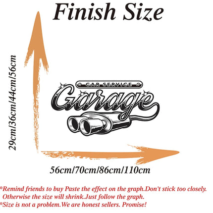 Retro Car Service Garage Wall Sticker Exhaust Pipe Classic Auto Repair Service Shop Wall Decal Vinyl Decoration