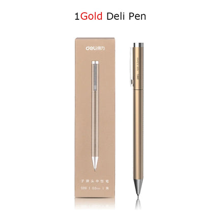 Deli Metal Gel Pen Rollerball Caneta ручка Ballpoint 0.5MM Signing Pens for Office Students Business Stationary Supplies
