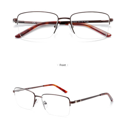 ZENOTTIC Half Rim Prescription Glasses Men Business Optical Spectacles Anti Blue Rays Photochromic Myopia Progressive Eyeglasses