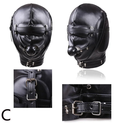 PU Leather Fetish Hood Headgear Sex Toys for Women BDSM Bondage Sex Mask Bdsm Toys Adult Games Sex Products for Adults