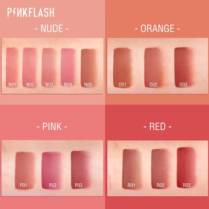 PINKFLASH Lipgloss Matte Lipstick Soft Moisturizing Red Nude Pink Melting Lip Cream Waterproof Makeup Not Fade Lip Gloss Liptint