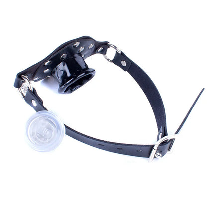 Leather Gag Open Mouth Gag With Stopper BDSM Bondage Restraints Slave Gag Fetish Oral Fixed Sex Adult Game Erotic Toys For Women