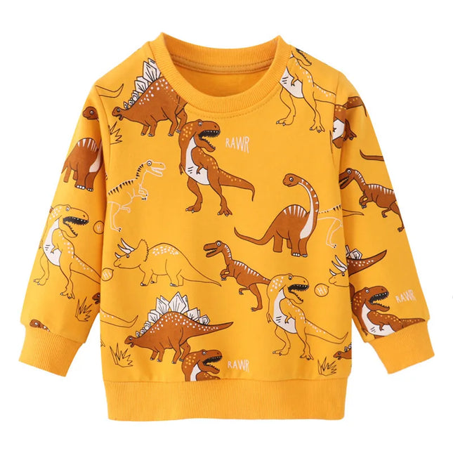 Jumping Meters New Arrival Autumn Winter Animals Print Boys Girls Sweatshirts Cotton Dinosaur Hoodies Children's Sport Shirt Kid