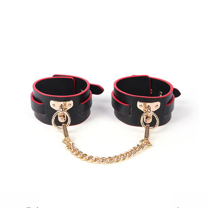 Luxury Genuine leather BDSM Kits Bed Bondage Set Restraint Handcuffs Collar Gag Erotic Sex Toys For Women Couples Adult Games