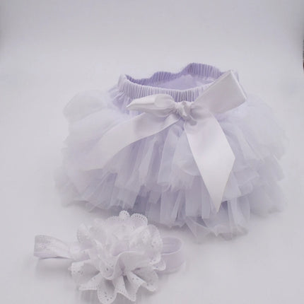 Baby Girls Tulle Tutu Bloomers Infant Newborn Diapers Cover 2pcs Short Skirts+Headband Set Girls Skirts Rainbow Baby Skirt