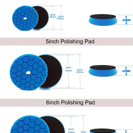 HUTU 3/5/6 Inch Sponge Polishing Pad Car Accessories Kit Car Wax 125mm Car Headlights Polishing Disc For RO/DA Polishier