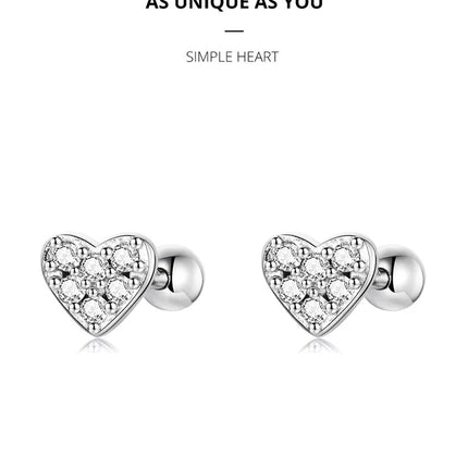 Bamoer 925 Sterling Silver Brilliant Star Earrings for Women Tiny Butterfly Stud Earrings Snowflake Girl Ear Studs Fine Jewelry