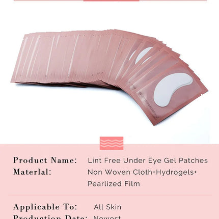 50/500/1000pcs Hydrogel Patches for Eyelashes Building Eyelash Extension Under Eye Pads Lash Stickers Tools Wholesale LAUKISS
