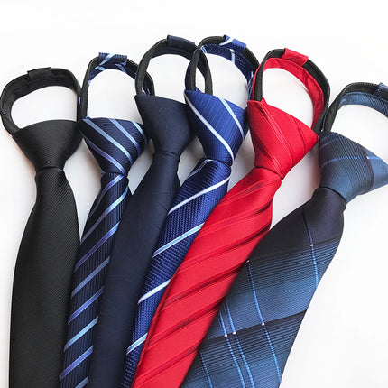 Men's Ties: Black Zipper Tie, Pre-tied Bow Tie, Women's Green Navy Blue Red Neckties, Classic 8cm Neckties for Men's Shirts, Zipper Cravat