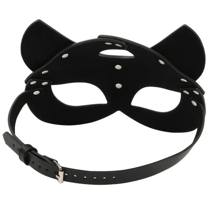 Erotic Cat Women Sex Mask and Collar Cosplay Face Cat Leather Mask Halloween Masquerade Party Mask Erotic Masks Sex Toys