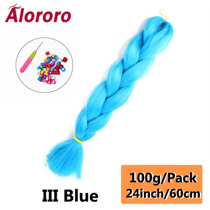 24 Inch Jumbo Braids for Hair Extensions Purple Synthetic Braiding Hair Accessories 100G/Pack Women DIY Hair for Crochet Braid
