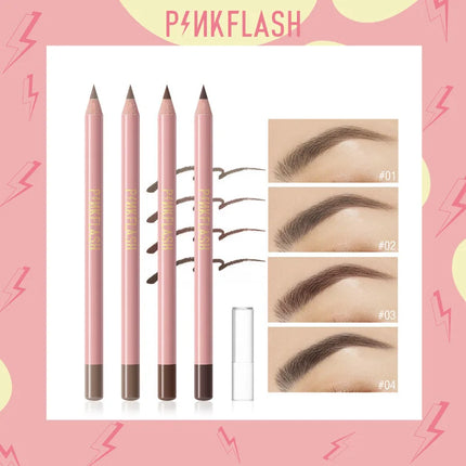 4 Color Brown Eyebrow Pencil Waterproof Sweat-proof Long Lasting Easy To Wear Natural Wood  Eyebrow Pen Makeup Eyebrow Cosmetics