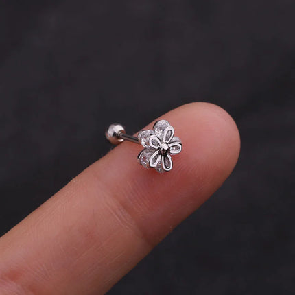 1PC Gold/Silver Color New Design Cz Curved Bar Cartilage Earring Conch Piercing Helix Stud Ear Piercing Jewelry
