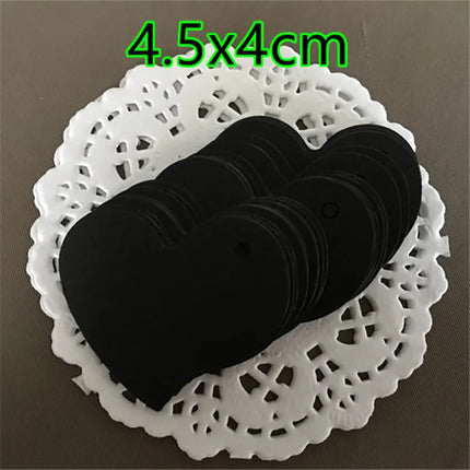 500PCS 350gsm Black Paper Tag DIY Blank Cardboard Handmade Party Birthday Wedding Christmas Gifts Flowers Box Bottles Label Tags